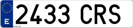 Ejemplo de matrícula española 2433 CRS