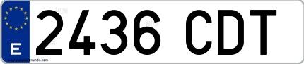 Ejemplo de matrícula española 2436 CDT