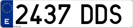 Ejemplo de matrícula de coche ordinaria 2437 DDS