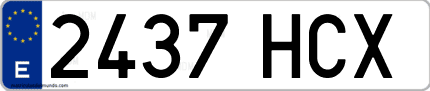 Ejemplo de matrícula de coche ordinaria 2437 HCX