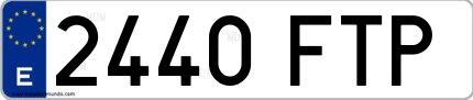 Ejemplo de matrícula española 2440 FTP