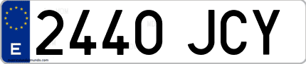 Ejemplo de matrícula de coche ordinaria 2440 JCY