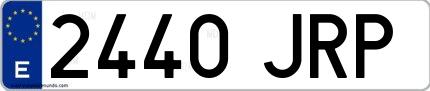 Ejemplo de matrícula española 2440 JRP