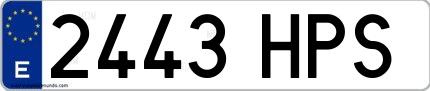 Ejemplo de matrícula española 2443 HPS
