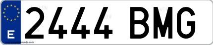 Ejemplo de matrícula española 2444 BMG