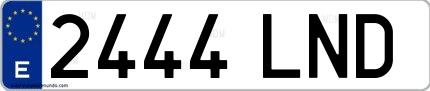 Ejemplo de matrícula española 2444 LND