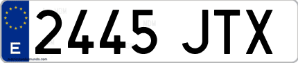 Ejemplo de matrícula de coche ordinaria 2445 JTX