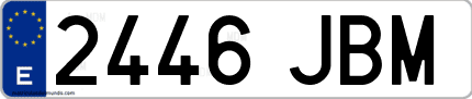 Ejemplo de matrícula de coche ordinaria 2446 JBM