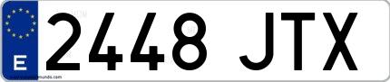 Ejemplo de matrícula española 2448 JTX