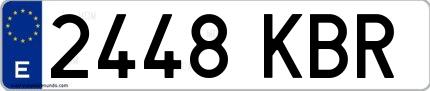 Ejemplo de matrícula española 2448 KBR