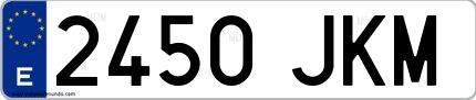 Ejemplo de matrícula española 2450 JKM