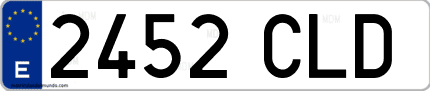 Ejemplo de matrícula de coche ordinaria 2452 CLD