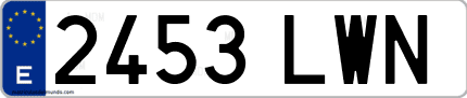 Ejemplo de matrícula de coche ordinaria 2453 LWN