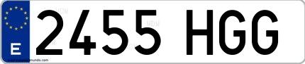 Ejemplo de matrícula española 2455 HGG