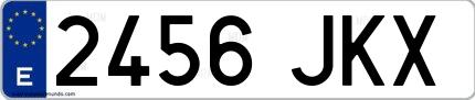 Ejemplo de matrícula española 2456 JKX