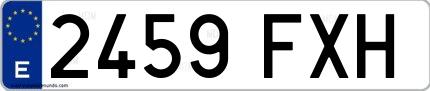 Ejemplo de matrícula española 2459 FXH