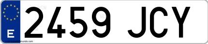 Ejemplo de matrícula española 2459 JCY