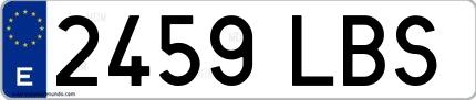Ejemplo de matrícula española 2459 LBS