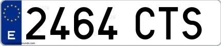 Ejemplo de matrícula española 2464 CTS
