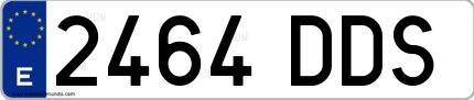Ejemplo de matrícula española 2464 DDS