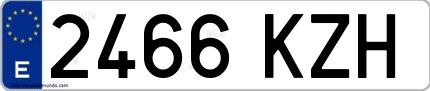 Ejemplo de matrícula española 2466 KZH