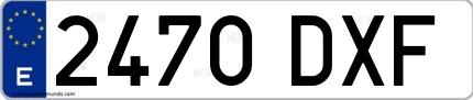 Ejemplo de matrícula de coche ordinaria 2470 DXF