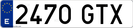 Ejemplo de matrícula de coche ordinaria 2470 GTX