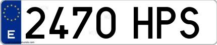Ejemplo de matrícula española 2470 HPS