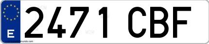 Ejemplo de matrícula española 2471 CBF