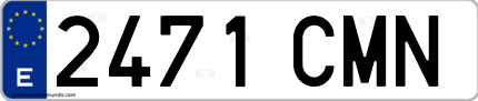 Ejemplo de matrícula de coche ordinaria 2471 CMN