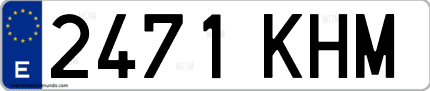 Ejemplo de matrícula de coche ordinaria 2471 KHM