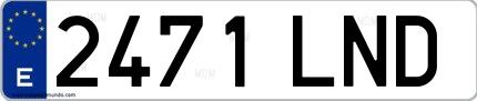 Ejemplo de matrícula española 2471 LND
