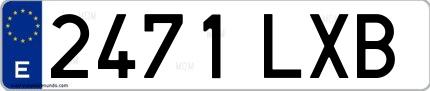 Ejemplo de matrícula española 2471 LXB