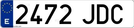 Ejemplo de matrícula española 2472 JDC