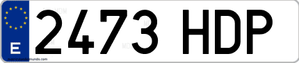 Ejemplo de matrícula de coche ordinaria 2473 HDP