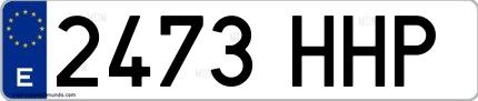 Ejemplo de matrícula española 2473 HHP