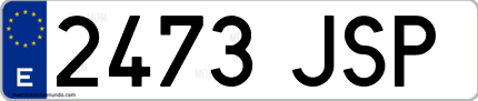 Ejemplo de matrícula de coche ordinaria 2473 JSP