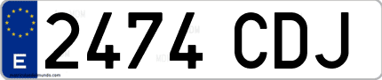 Ejemplo de matrícula de coche ordinaria 2474 CDJ