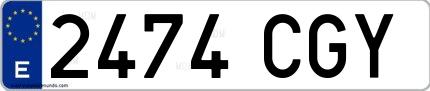 Ejemplo de matrícula española 2474 CGY