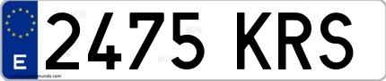 Ejemplo de matrícula española 2475 KRS