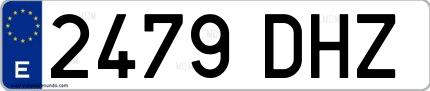 Ejemplo de matrícula española 2479 DHZ