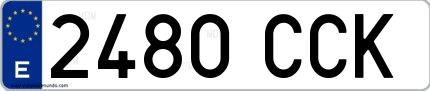 Ejemplo de matrícula española 2480 CCK