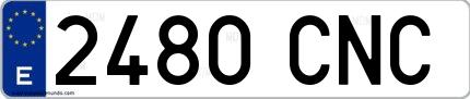 Ejemplo de matrícula española 2480 CNC