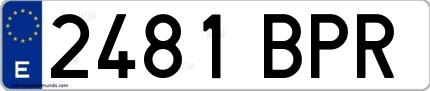 Ejemplo de matrícula española 2481 BPR