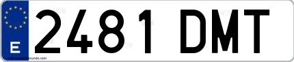 Ejemplo de matrícula española 2481 DMT