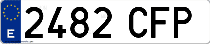 Ejemplo de matrícula de coche ordinaria 2482 CFP