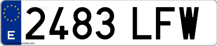 Ejemplo de matrícula de coche ordinaria 2483 LFW