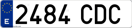 Ejemplo de matrícula de coche ordinaria 2484 CDC
