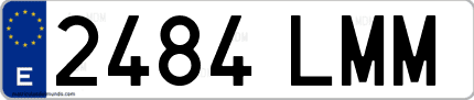 Ejemplo de matrícula de coche ordinaria 2484 LMM