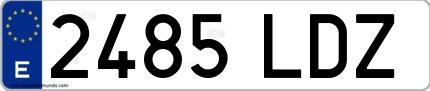 Ejemplo de matrícula española 2485 LDZ
